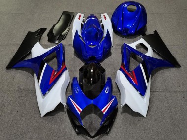 OEM Style Gloss Blue and White 2007-2008 Suzuki GSXR 1000 Motorcycle Fairings