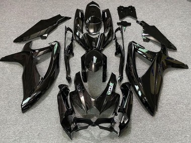 Pearl Black & White Logos 2008-2010 Suzuki GSXR 600-750 Motorcycle Fairings