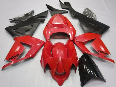 Pearl Red & Black 2004-2005 Kawasaki ZX10R Motorcycle Fairings