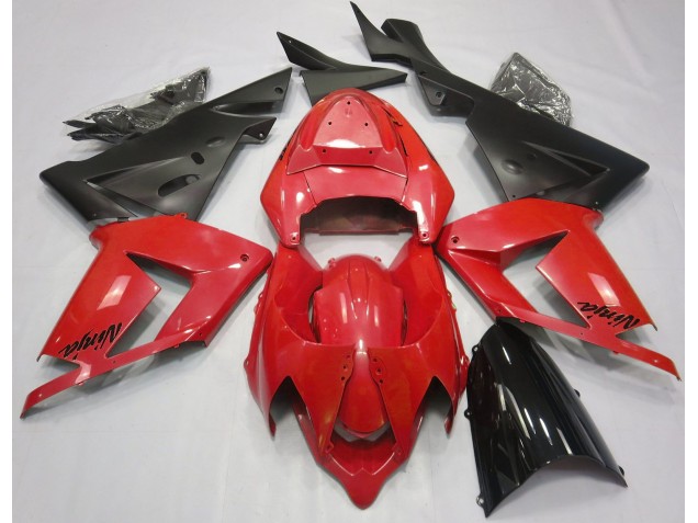 Pearl Red & Black 2004-2005 Kawasaki ZX10R Motorcycle Fairings