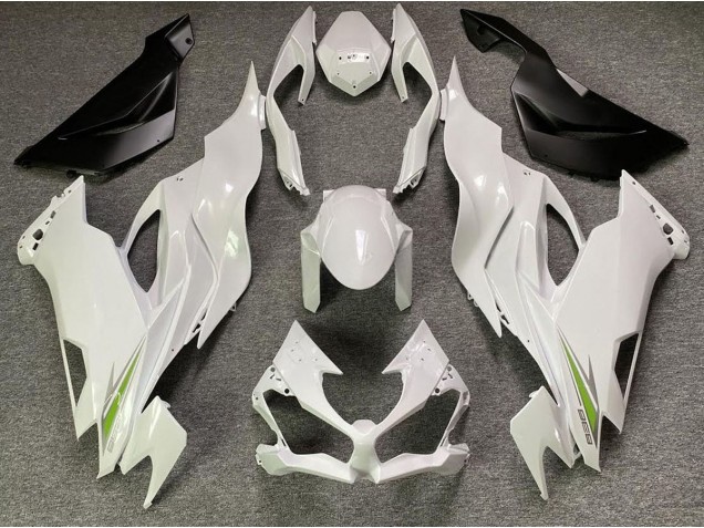 Pearl White 2019-2020 Kawasaki ZX6R Motorcycle Fairings