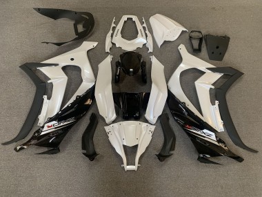 Pearl White & Black 2011-2015 Kawasaki ZX10R Motorcycle Fairings