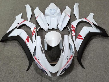 Pearl White & Red Logos 2016-2019 Kawasaki ZX10R Motorcycle Fairings