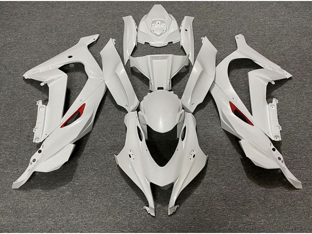 Pearl White Red Trim 2016-2019 Kawasaki ZX10R Motorcycle Fairings