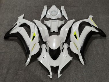 Pearl White & Yellow 2016-2019 Kawasaki ZX10R Motorcycle Fairings