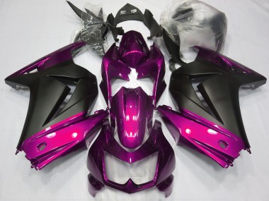 Pink and Matte Black 2008-2013 Kawasaki Ninja 250 Motorcycle Fairings