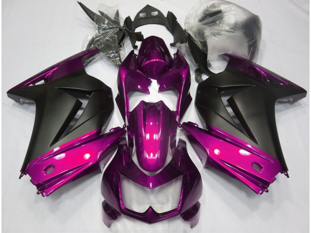 Pink and Matte Black 2008-2013 Kawasaki Ninja 250 Motorcycle Fairings