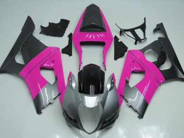 Pink Silver and Black 2003-2004 Suzuki GSXR 1000 Motorcycle Fairings