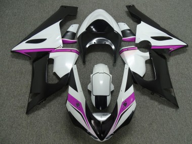 Pink white and Black 2005-2006 Kawasaki ZX6R Motorcycle Fairings