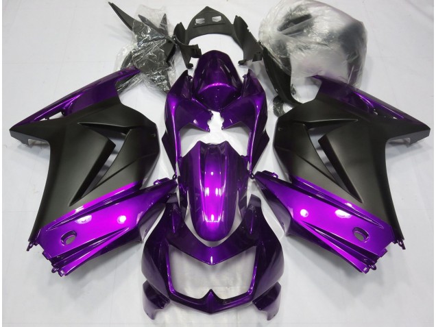 Purple and Matte Black 2008-2013 Kawasaki Ninja 250 Motorcycle Fairings