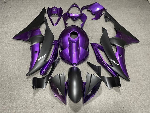 Purple and Matte Black & Logos 2008-2016 Yamaha R6 Motorcycle Fairings