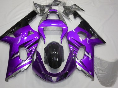 Purple and Silver 2001-2003 Suzuki GSXR 600-750 Motorcycle Fairings