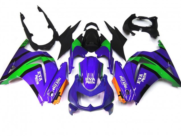 Purple Green and black 2008-2013 Kawasaki Ninja 250 Motorcycle Fairings