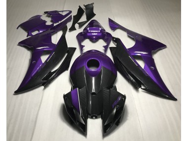 Purple w Carbon Style 2008-2016 Yamaha R6 Motorcycle Fairings