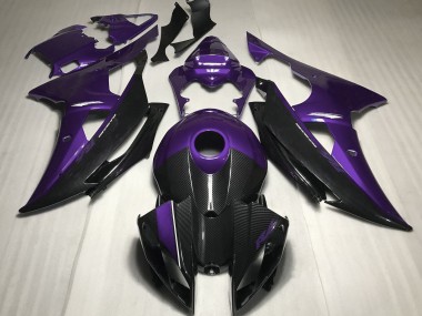 Purple w Carbon Style 2008-2016 Yamaha R6 Motorcycle Fairings