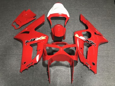 Red 636 2003-2004 Kawasaki ZX6R Motorcycle Fairings