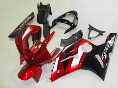 Red and Black 2003-2004 Kawasaki ZX6R Motorcycle Fairings