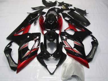 Red and Black Flare 2005-2006 Suzuki GSXR 1000 Motorcycle Fairings