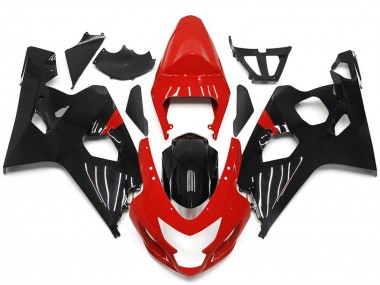 Red and Black Gloss Style 2004-2005 Suzuki GSXR 600-750 Motorcycle Fairings