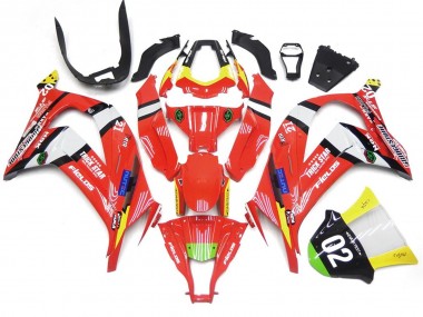 Red and Black w White 2016-2019 Kawasaki ZX10R Motorcycle Fairings