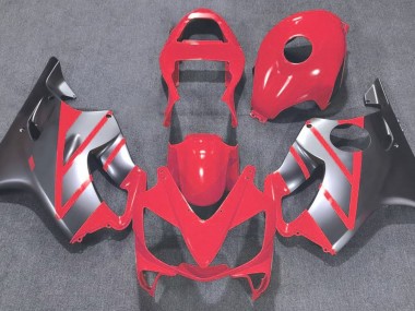 Red and Matte Silver 2001-2003 Honda CBR600 F4i Motorcycle Fairings