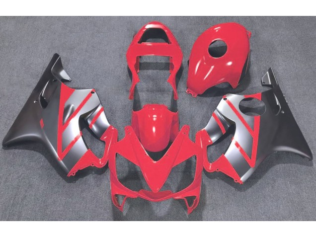 Red and Matte Silver 2001-2003 Honda CBR600 F4i Motorcycle Fairings