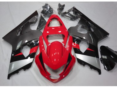 Red and Silver Gloss 2004-2005 Suzuki GSXR 600-750 Motorcycle Fairings