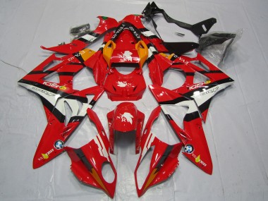 Red and White 2009-2018 BMW S1000RR Motorcycle Fairings