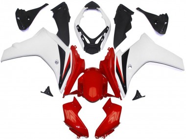 Red and White Gloss 2011-2012 Honda CBR600F Motorcycle Fairings