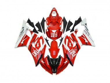 Red and White with Stars 2008-2016 Yamaha R6 Motorcycle Fairings