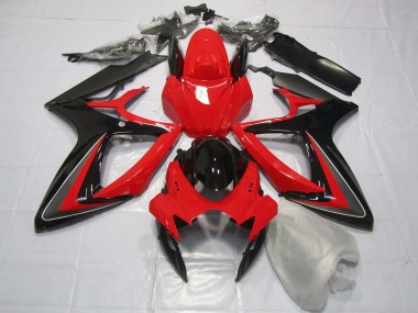 Red Black and Grey 2006-2007 Suzuki GSXR 600-750 Motorcycle Fairings