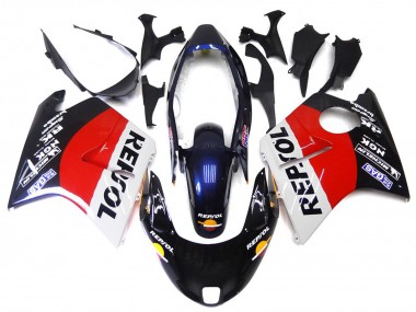 Red Black and White Repsol 1996-2007 Honda CBR1100XX Motorcycle Fairings