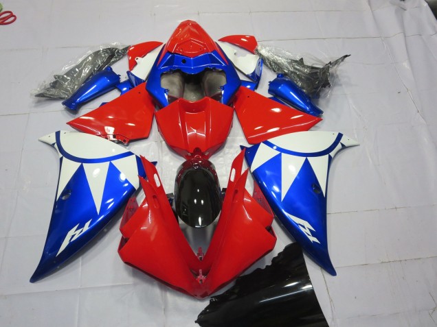 Red Blue and White 2013-2014 Yamaha R1 Motorcycle Fairings