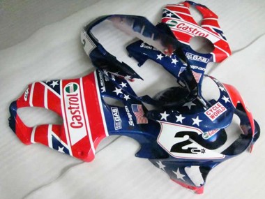 Red Castrol 1999-2000 Honda CBR600 F4 Motorcycle Fairings