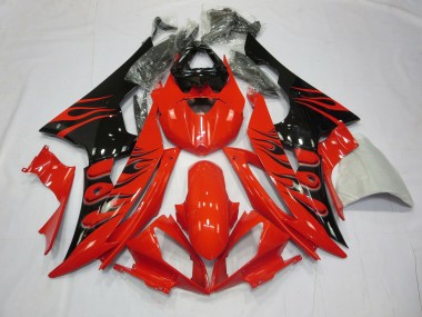 Red Flame 2008-2016 Yamaha R6 Motorcycle Fairings