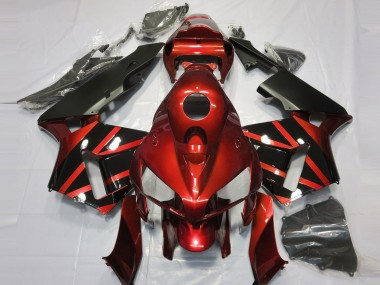 Red & Gloss Black Design 2005-2006 Honda CBR600RR Motorcycle Fairings