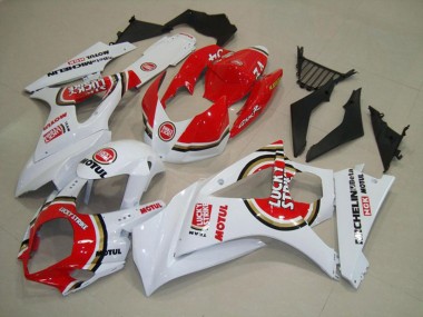 Red Lucky Strike 2007-2008 Suzuki GSXR 1000 Motorcycle Fairings