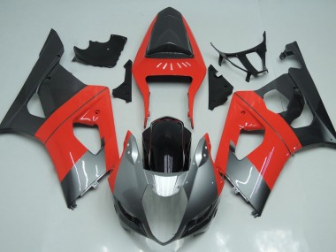 Red Silver and Black 2003-2004 Suzuki GSXR 1000 Motorcycle Fairings