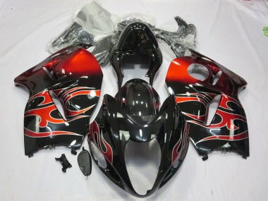 Red Swirl 1997-2007 Suzuki GSXR 1300 Motorcycle Fairings