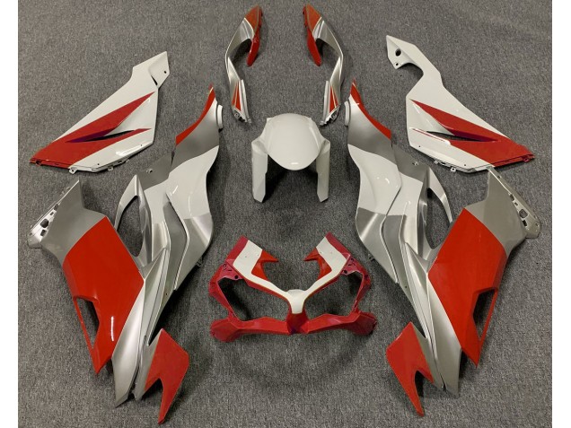 Red White and Silver 2019-2020 Kawasaki ZX6R Motorcycle Fairings