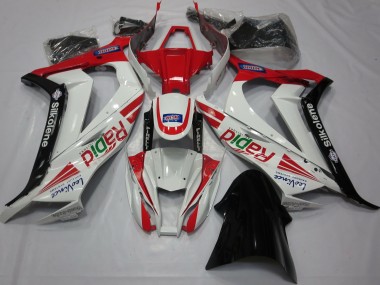 Red White Black Ra 2011-2015 Kawasaki ZX10R Motorcycle Fairings