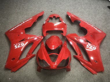 Red with White Decals 2006-2008 Triumph Daytona 675 Motorcycle Fairings