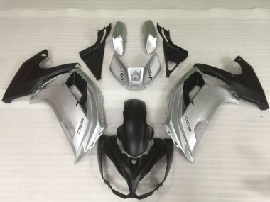 Silver and Black 2012-2016 Kawasaki Ninja 650R Motorcycle Fairings