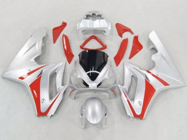 Silver and Red 2006-2008 Triumph Daytona 675 Motorcycle Fairings