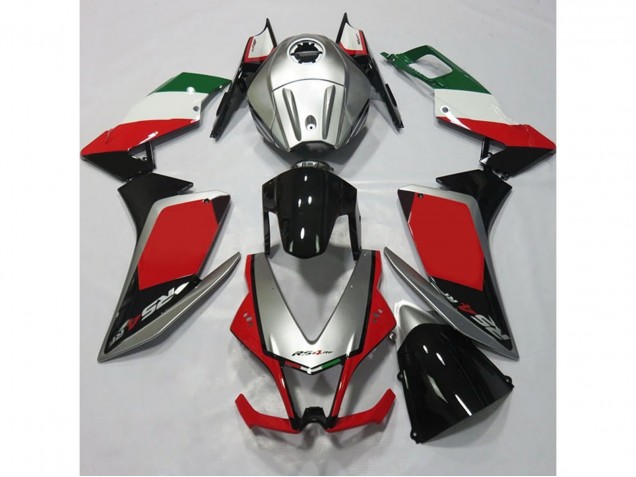 Silver and Red 2012-2015 Aprilia RS4 125 Motorcycle Fairings