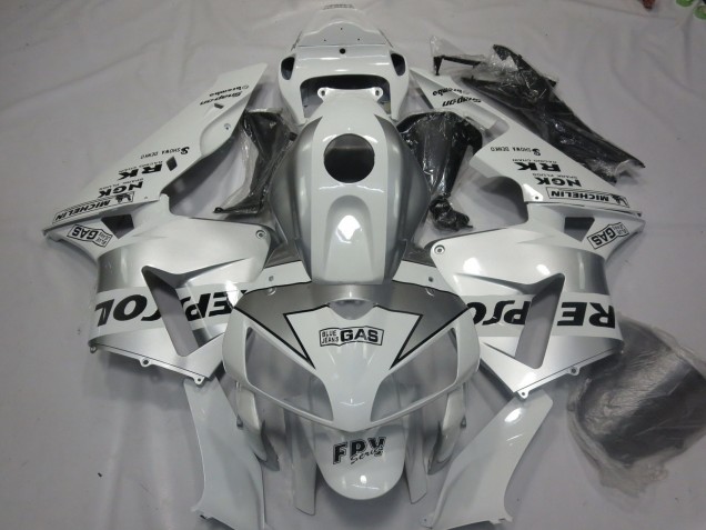 Silver Repsol 2005-2006 Honda CBR600RR Motorcycle Fairings