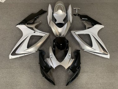 Silver White OEM Style 2006-2007 Suzuki GSXR 600-750 Motorcycle Fairings