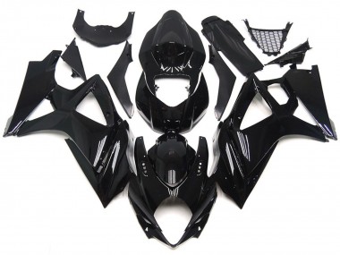 Slick Gloss Black Style 2007-2008 Suzuki GSXR 1000 Motorcycle Fairings