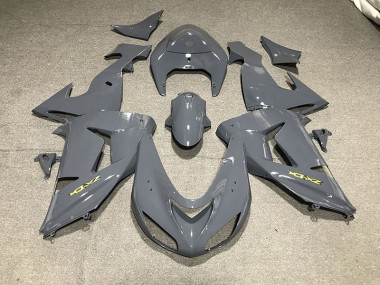 Smooth Gray & Yellow 2006-2007 Kawasaki ZX10R Motorcycle Fairings