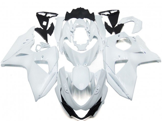 Solid Gloss white with Silver logo 2009-2016 Suzuki GSXR 1000 Motorcycle Fairings